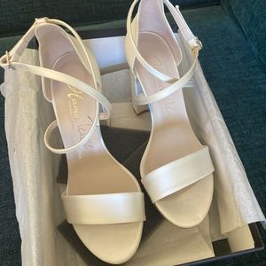 Harriet Wilde Arabella Block Heel Ivory Bridal Shoes US 6 (UK 4)